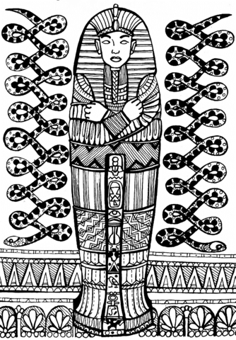 Sarcophagus Of Pharaoh Coloring Page